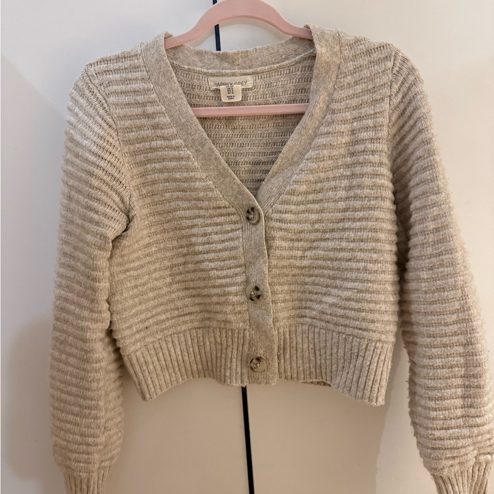 Cozy Beige Button-Up Cardigan